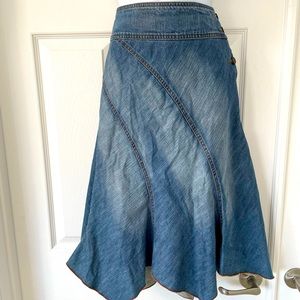 Unique denim skirt